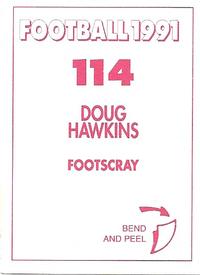 1991 Select AFL Stickers #114 Doug Hawkins Back
